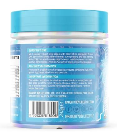 Summer Vibes Essential Amino Acids with BCAA's & EAA's - Clinically Dosed Drink for Men & Women - 345g/30 Servings (Blue Razz Bon Bons) - Buy Online on GoSupps.com
