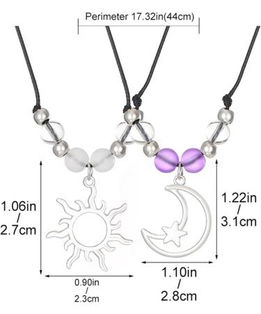 Oralgo Handmade Sun & Moon Necklace for Couples - Fashionable Everyday Neckwear & Matching Gift Set - Buy Online on GoSupps.com