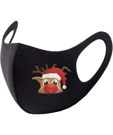 DEHOLIFER Black Fabric Mask - 8 Piece Adjustable Washable Mouth & Nose Protection for Adults - Breathable Christmas Design - Buy Online on GoSupps.com