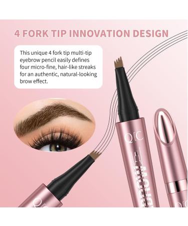 Magic Eyebrow Pencil with 4 Fork Tip 3D Microblading Eyebrow Pen Eye Brown Makeup Long-Lasting Eyebrow Pencil Long-lasting Natural Makeup Fine Stroke Magic Eyebrow Pencil Stay on All Day (Light Brown) - Buy Online on GoSupps.com