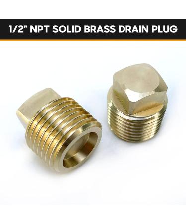 2 Pack 1/2 Inch NPT Solid Brass Boat Drain Plugs - Garboard Drain Plug for Most Boat Hulls - Buy Online on GoSupps.com