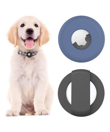 Silicone holder for Airtag dog collar sliding light waterproof shell for Airtag dog/cat 2021 Accessories blue+black 2pack - Buy Online on GoSupps.com