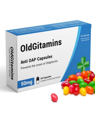 OldGitamins - Funny Rude Joke Pill Box Gag Gift Funny Gifts for Men Secret Santa Gifts for Men Birthday Gifts for Men Gifts for Grandad Dad Birthday Oldgitamol Gifts for Men