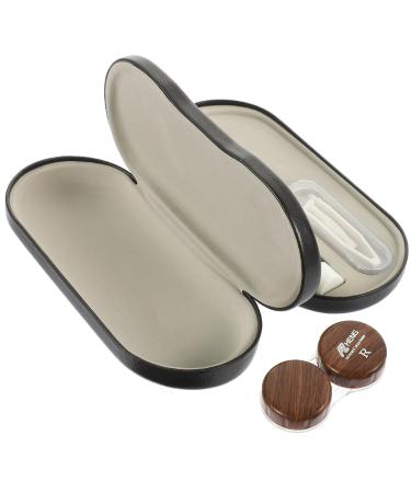 Lalafina 1 set of glasses case with double usage purpose glasses case sunglasses glasses Storage box glasses and case glasses from PU leather outdoor glasses Stylish glasses Glasses as shown 2 15.8x7.4cm