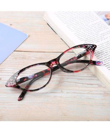 Fashionable 3.0 Reading Glasses for Women | Unisex Red Striped Frame Glare Protective Light Glasses with Storage Etui - Buy Online on GoSupps.com