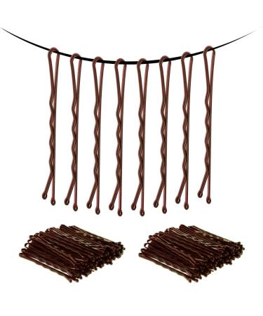 Bellure 200 Pcs Brown Bobby Pins with Storage Box Kirby Hair Grips (5.5cm/2.2 in) Hair Pins Good for All Types of Hair Styling Needs for Girls Women & Hair Salons (brown)