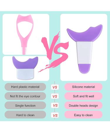 4 Pcs Double Head Mascara Eyelash Applicator & Eyeshadow Guard Tool Set - Reusable Silicone Guide for Precise Application (Cute Color) - Buy Online on GoSupps.com