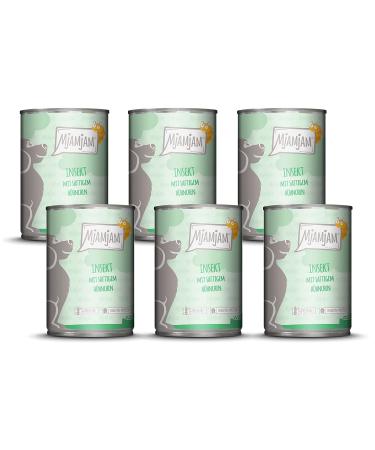 Mjamjam - Premium wet food for dogs - insect with juicy chicken 6 -pack (6 x 400 g) grain free with insect protein single insect + chicken 400 g (6 Pack)