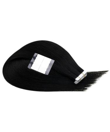 Runature Virgin Real Hair Tape In Extensions - Black Remy 50cm (20 Inch) 25g - Natural Look #1 Stucco Color - Buy Online on GoSupps.com