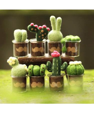KISSBUTY Needle Felting Kit for Adults & Beginners - Complete Cactus Wool Set with Roving, Foam Mat, Glass Pots, Needles & Finger Guards - Buy Online on GoSupps.com