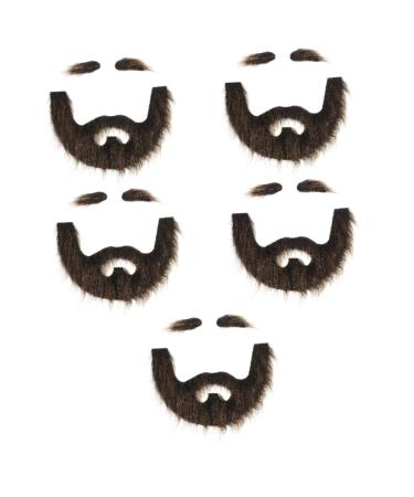 Healeved 5 Sets Beard Dress up Viking Costume Full Beard Mustache Realistic Beard False Mustache Plush 20.00X13.00X0.50CMx5pcs Multix5pcs