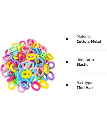 Hanyousheng 100 Pcs Girls Hair Bands - Baby Hair Bobbles for Toddlers - Colorful Soft Ponytail Holders - Seamless Hairbands - Pack of 1 - Buy Online on GoSupps.com