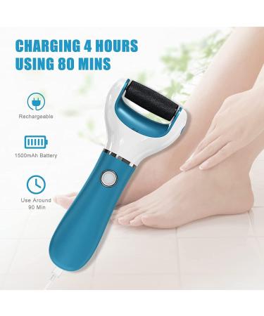 Professional Electric Foot File Callus Remover | Rechargeable Pedicure Tool for Smooth, Soft Feet | Includes 2 Coarses | Blue - Buy Online on GoSupps.com