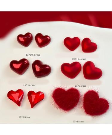 Love New Year Nail Crystal Heart Nail Art Plush Heart Nail Art Decoration Nail Supplies For Girl Crystal Heart Nail Art Love Nail Plush Heart Nail Art Decor B - Buy Online on GoSupps.com