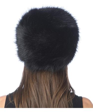 Lucky Leaf Winter Fur Cossack Cap | Russian Hat with Earmuffs H01-Black - Buy Online on GoSupps.com