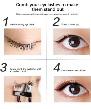 Eyelash Comb Eyelash Separator Tool Mascara Applicator Eyelash Definer With Comb Cover Eyebrow Eyelash Brush Metal Teeth Lash Comb for Girls and Women #black - Buy Online on GoSupps.com