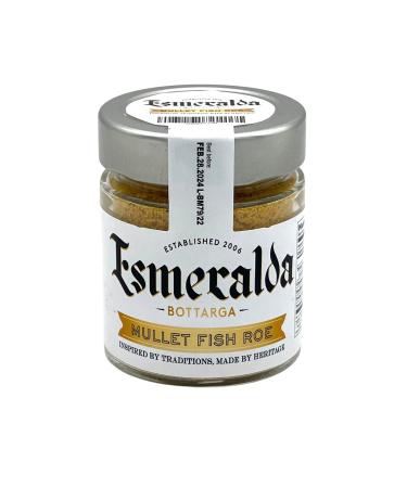 Esmeralda Bottarga Grated in 70 g jar - Mediterranean Caviar - (Dried Mullet roe) Kosher Wild Catch from The Mediterranean Sea