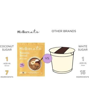 Stellar Eats Instant Treat in a Cup | Single-Serve | 8g Protein | Grain-Free Gluten-Free Dairy-Free Plant-Based Paleo-Friendly | Microwave in 1-2 Minutes | Made with 7 Real Ingredients | Non-GMO Kosher (Banana Bread 8 Pack) - Buy Online on GoSupps.com