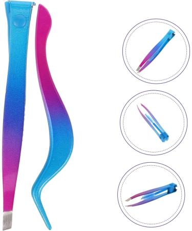 Mikinona 1 Set gradient eyebrow brush aldult tweezers for facial hair eyebrow trimming eyebrow trimming clip tool Fake eyelashes Eyelash curler double-end eyebrow tweezers - Buy Online on GoSupps.com