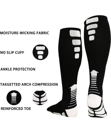 3 Pairs Wide Calf Plus Size Compression Socks 20-30 mmHg for Swelling - 3XL Sports 007 - Buy Online on GoSupps.com