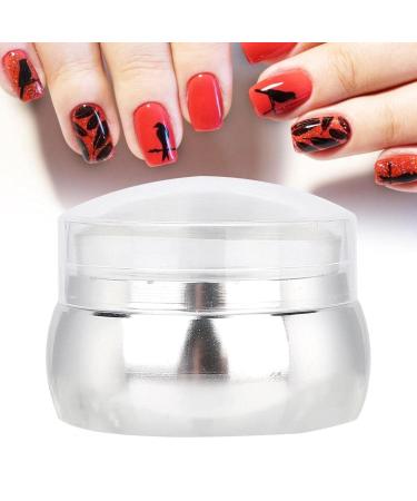 Premium Silver Nail Art Stamper with Lid & Scraper - Perfect for Salons & DIY Enthusiasts | International Shipping Available - Buy Online on GoSupps.com