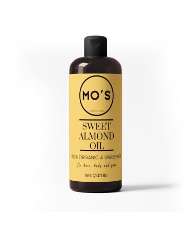 Mo's Sweet Almond Oil 16oz 100% Pure Cold Pressed