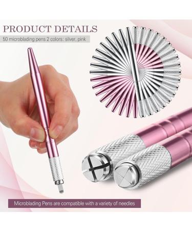 yixue 50 Count Microblading Pens Manual Eyebrow Pencils Microblading Supplies Aluminum Microblading Hand Tools for Cosmetics Easy Install A Silver&pink - Buy Online on GoSupps.com