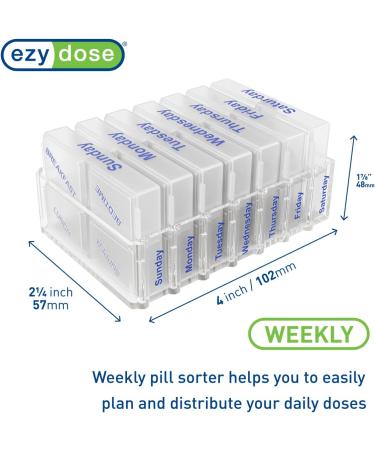 EZY DOSE 7-Day Pill Case | Medicine Planner & Vitamin Organizer | Travel-Friendly & BPA-Free | Easy Pop-Out Compartments - Buy Online on GoSupps.com
