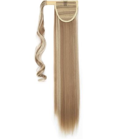 Ponytail Extension Wrap Around Long Straight Curly Clip in Ponytail Hair Extensions for Women Brown Black Blonde Hairpiece 23"-Straight Sandy Blonde & Bleach Blonde - Buy Online on GoSupps.com