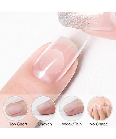Ysuvin Nail Tips - 240 Pieces Transparent Fake Nails (12 Sizes) for Technicians & Beginners | Short Ballerina & Medium Almond Artificial Nail Tips for Manicure Salons - Buy Online on GoSupps.com
