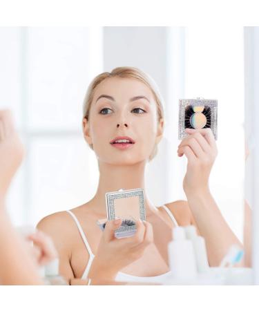 12 Pieces 3D False Eyelashes Packaging Boxes - Rhinestones Square Lash Cases | Glitter Paper & Clear Tray for Eyelash Care - Holographic Design - Buy Online on GoSupps.com