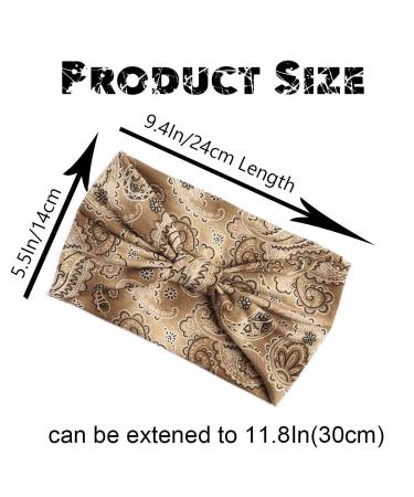 Aceorna Boho Bandeau Headbands - Floral Printed Elastic Turban Hair Scarf for Women - Buy Online on GoSupps.com