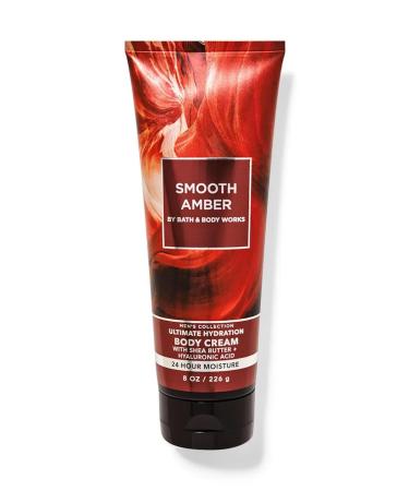 Bath and Body Works Hyaluronic Acid Body Cream For Men 8 Ounce (Smooth Amber)