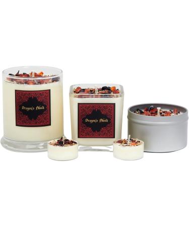 Dragons Blood Candle Set by New Moon Beginnings | Protection & Grounding Aromatherapy Soy Tealights | Herbal Floral & Crystal Infused - Ideal for Spiritual Practices - Buy Online on GoSupps.com