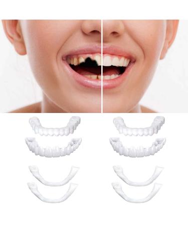 2 Pairs Veneers Dentures - Cover The Imperfect Teeth - for Temporary Tooth Repair- one Size fits All