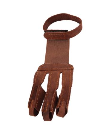 Yuehuam Arm Guard Finger Protective Gloves 3- Finger Design Archery Protect Glove Pull Bow Arrow Archery Shooting Glove Leather Single Glove