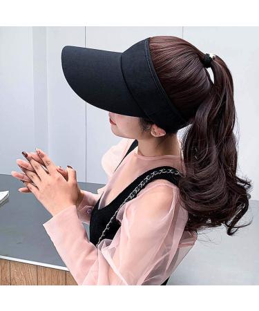 YEKEYI Outdoor Hat Wig with Ponytail | Black Wavy Women's Baseball Cap with Hair | Brown Black Coffee - Buy Online on GoSupps.com