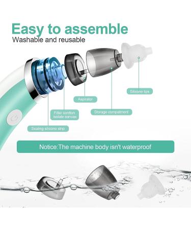 Electric Ear Wax Vacuum with 5 Levels of Suction - USB Rechargeable Ear Cleaner Kit for Kids and Adults - Spiral Silicone Ear Wax Remover Tool - Buy Online on GoSupps.com