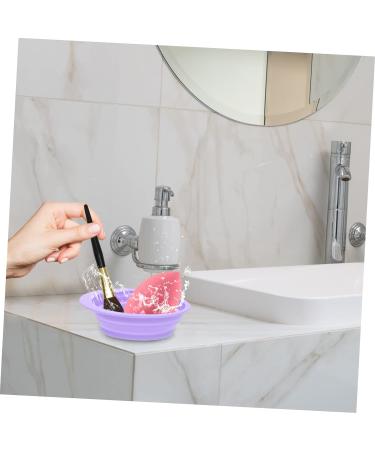 Housoutil Cleaning Pad Silicon Brush Cleaner Cosmetics Brush Scrubber Makeup Cleaning Mat Cosmetic Brush Cleaner Pad Makeup Scrubber Bowl Silica Gel Purple Cleaning Brush Make up 14.5x11cm Purple - Buy Online on GoSupps.com