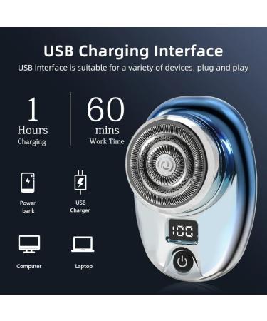 Buy Head Shavers for Bald Men - Mini Electric Razor Wet & Dry USB Charging Portable with Digital Display - Silver - Buy Online on GoSupps.com