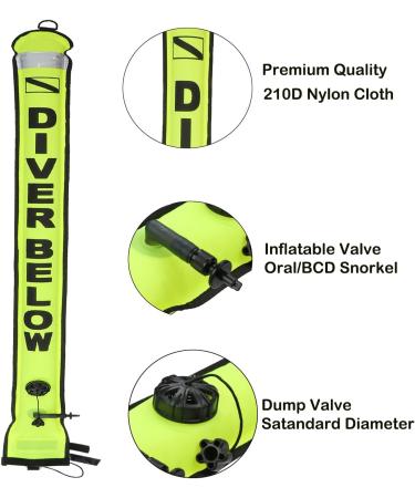 YUNNLEZT 5ft SMB Surface Marker Buoy - High Visibility Reflective Band for Diving and Snorkeling - Buy Online on GoSupps.com
