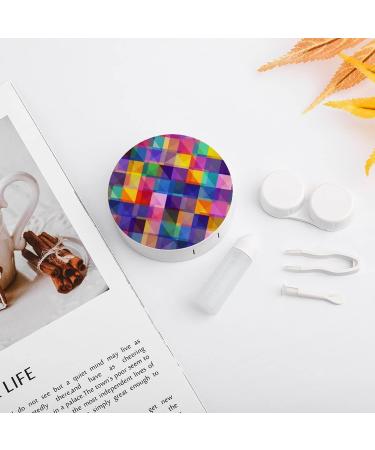 Bagea-Ka Colorful Geometric Pattern Contact Lens Case Kit | Eye Care Holder with Mirror Tweezers & Solution Bottle for Travel & Home - Buy Online on GoSupps.com