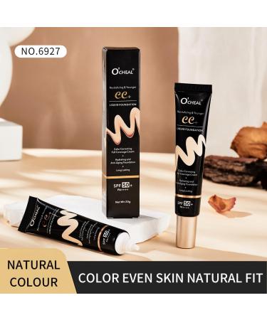 O'CHEAL CC Cream with SPF 50+ Hydrating Color Correcting Cream Full Coverage Lightweight Powder Foundation Waterproof Long Lasting Pre-makeup Primer Facial Concealer Refine Skin Texture (Natural) Nature - Buy Online on GoSupps.com
