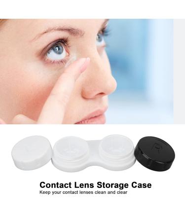 Portable Contact Lens Storage Box - Black & White Mini Case for Easy Travel | Soft Contact Lenses Organizer - Buy Online on GoSupps.com