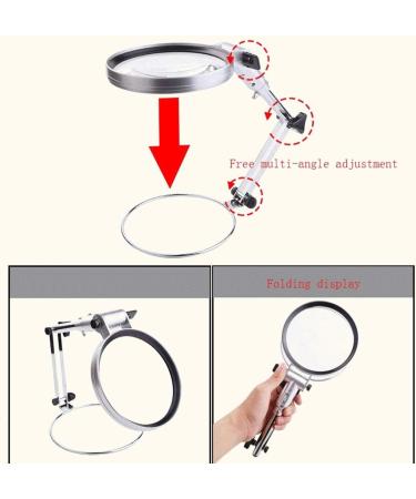 Magnifier Desk Flexible Magnifying Loupe Glass Lighted Magnifier Lamp for Reading Hobbies Crafts Workbench Needlework Jewelry Design - Buy Online on GoSupps.com