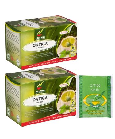HanAn Nettle Herbal Tea 50 Teabags - Pack of 2 Boxes with 25 Tea Bags Each of Stinging Nettle Root and Leaf from Peru