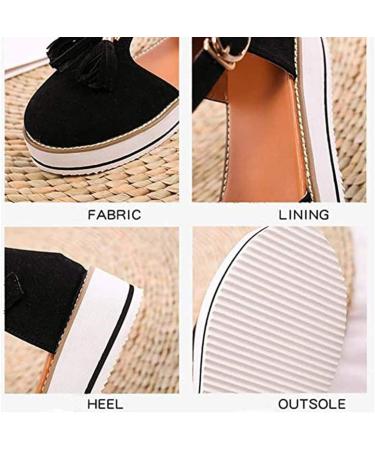Women's Plateau & Wedge Sandals | Comfortable Fashion Flat Shoes | Tassel & Ankle Strap | Non-Slip Espadrilles for Beach | Gray 43 EU - Buy Online on GoSupps.com