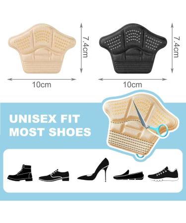 Huayuehong 2 Pair Heel Cushion Pads - Heel Grips and Shoe Inserts for Shoes Too Big - Heel Pads Perfect for Ladies Shoes - Advanced Foot Care Shoe Pads (Beige) - Buy Online on GoSupps.com