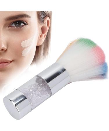 Colorful Fluffy Makeup Brush for Contour and Beautiful Makeup Portable Nail Art Dust Cleaning Brush (Silver) - Buy Online on GoSupps.com