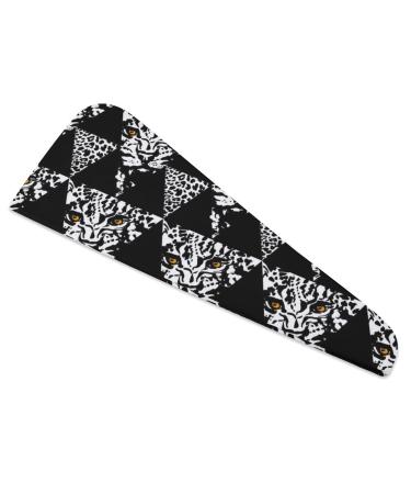 Ink Brush Strokes Pattern Microfiber Hair Towel Wrap for Women 10 Inch X 26 Inch Super Absorbent Hair Turban with Button